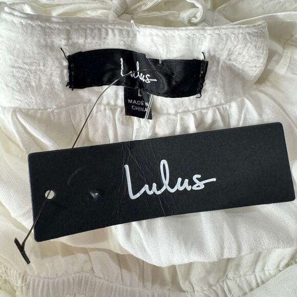 Lulus Large Meant to Be Satin Romper Ruffled Adjustable Spaghetti Straps Lined - Picture 9 of 11